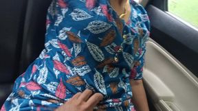 office girl enjoying roleplay romance in car