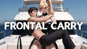 Private Yacht Frontal Carry Ride: Legs Wrap Waist & Core Grind, Railing Pin & Cabin Bed Thrusting Straddle Fuck