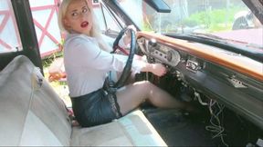 Galas Crank Wagon in Stockings & Heels (with extra hj bj in car!) - mp4