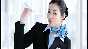 Flight attendant Ryu delivers an elegant and lustful performance on a