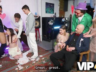 VIP4K. Team fuck with the Bride