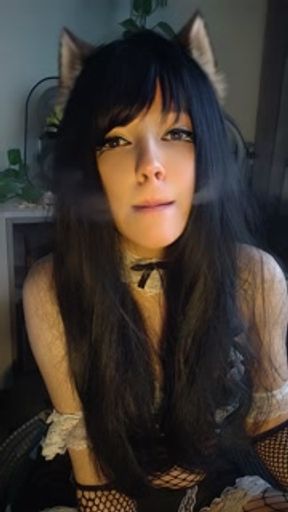 Goth Maid smoking for you(full vid on my 0nlyfans/ManyVids)