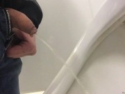 A quick pee in the urinal