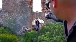 Spanish brunette ass fucked among the ruines of an abandoned house