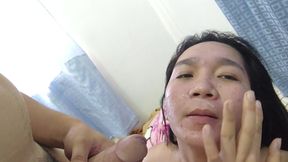FACIAL CUM SPREAD AFTER HARDCORE FUCKING ASIAN MILF