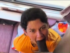 Amateur brunette fucks two big cocks