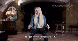 Lovely hot blonde babe gets first time sorrow