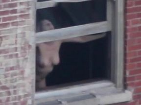 Blonde Babde Caught Fucking in the Window