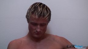 Janek presenting his incredible naked body during cock jerking session