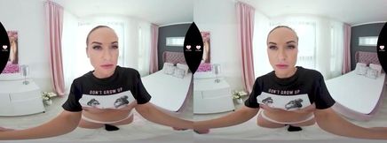 Blonde Babe Craves Your Attention in Virtual Reality Experience