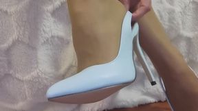 Watch Me Slip Off My Blue Heels & Worship My Cute Bunions Up Close