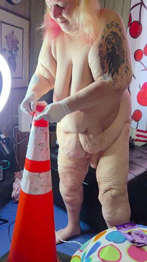 Whore Hopping on That Construction Cone When Shes Alone