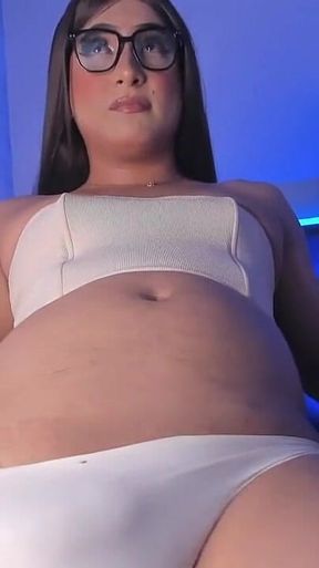 Colombian Aline Costa Touches Big Bump Until She Pulls Out Her Fat Cock