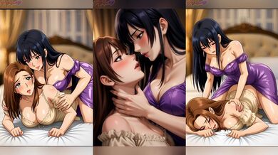 Anime milf massages her squirting pussy to multiple orgasms