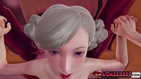 Sexy Rose Anime E-Girl in Pantyhose 3D Hentai - Cowgirl POV Sex, Missionary Press Pose Featuring Close-Up Pussy Views, and Intense Jumping on Big Dick Ending with Creampie