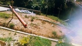 Britanny Has a Squirt in the Patio of Her House