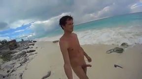 Big-Cock Men Jerk Off at a Cuba Beach