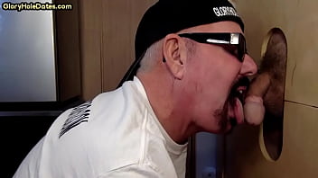 Gloryhole dude enjoys sucking and stroking nice dick