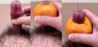 Japanese twink destroyed by gay orange cumshot public masturbation