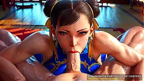Chun-Li Seduces Her Rival with Hot Blowjob Action in 3D Street Fight