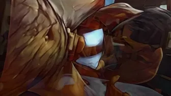 Huge Cocked Gay Cartoon Couple Breeds in Bareback Group Animation