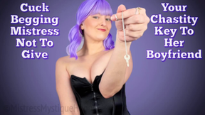 Cuck Begging Mistress Not To Give Your Chastity Key To Her Boyfriend