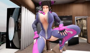Juri Han From Street Fighter Knows How to Ride