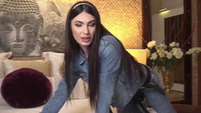 SELENNENOIR -All you had in your mind while you were away was your sexy Mistress dressed all in denim pegging you