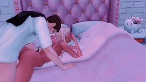 stepfather seduced daughter s friend & stepdaughter for a hard threesome with deep throat and anal sex (sims + anime hentai + sfm)