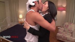 Asian beauty Chie Aoi showcases her passion in multiple positions