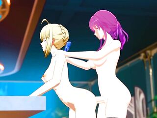 Kafka and Saber Bang Session - Honkai star rail