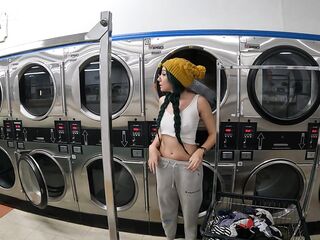 I Locked my Raiment in the Dryer at a Public Laundromat - ENF Public Masturbation and SQUIRT