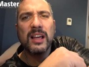 Giant leather daddy dominates tiny macro roommate with uncut cock mouth and boots PREVIEW