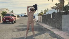 Girl started undressing in front of car