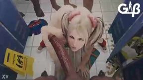 Big-Breasted Anime Secretary Gets Rough PussyFucked for Orgasmic Creampie