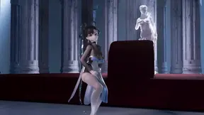 [mmd]幻塔玉兰 up and Down Cheongsam; Black Silk Thong; Jiggling Breasts; Doggy Style; Internal Ejaculation; Orgasm
