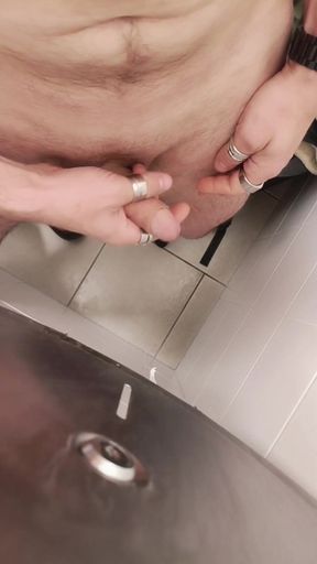 Jerking off a Cock in a Public Toilet