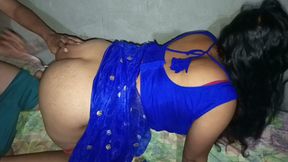 I wear a first time saree and my stepbrother fucked hard me in doggy style