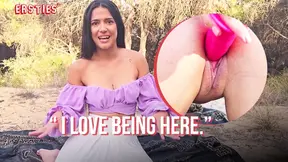 Ersties - South American Babe Nuria Uses Both Her Holes While Masturbating Outdoors