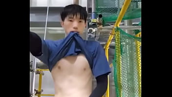 cute korean guy masturbation at public space 2 (work space)