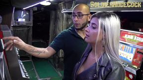 ashley gray is running out of credit in this weird casino, so take advantage and get sex for more credit.