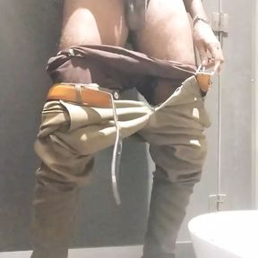 Masturbating in Public Toilet for You