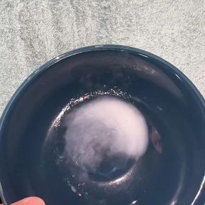 Cum in bowl