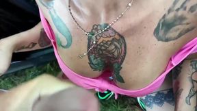 Lady Muffin with COVID tries on clothes and sucks a big dick