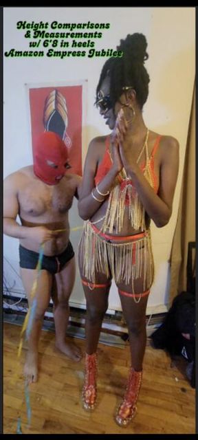 Height Comparison and Measurements with 6'8 in heels Empress Jubilee