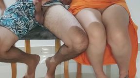 He jerks me off and I give my shy stepsister a nice fuck