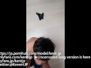 【日本　ゲイ　Japan Gay】　テニスサークルの後輩のペニスをフェラして顔射されちゃったｗ イクときに謝ってるのがカワイイｗ