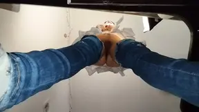 Hot brunette MILF tries on tights and shows off her hairy pussy, big ass, and big tits