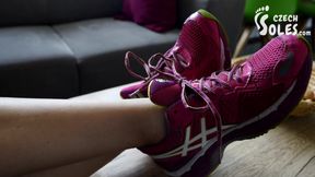 Smelly gym feet and sneakers worship POV