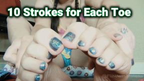 Shiny Toe JOI 10 Strokes for Each Toe Foot JOI Long Toe Jerk Off Games